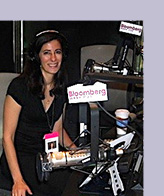 Katina recording for Bloomberg Radio at their Manhattan Studios